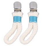 2PCS Cotton Rope Towel Clip Wear Resistant Towel Clips for Home Kitchen Bathroom Cupboards Hanging Towels - Close-Up Angle