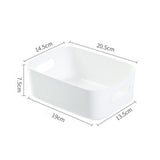 Desktop Storage Basket PP Cosmetic Storages Box Desktops Sundries Organizer with Handle for HouseholdSmall White - Front View