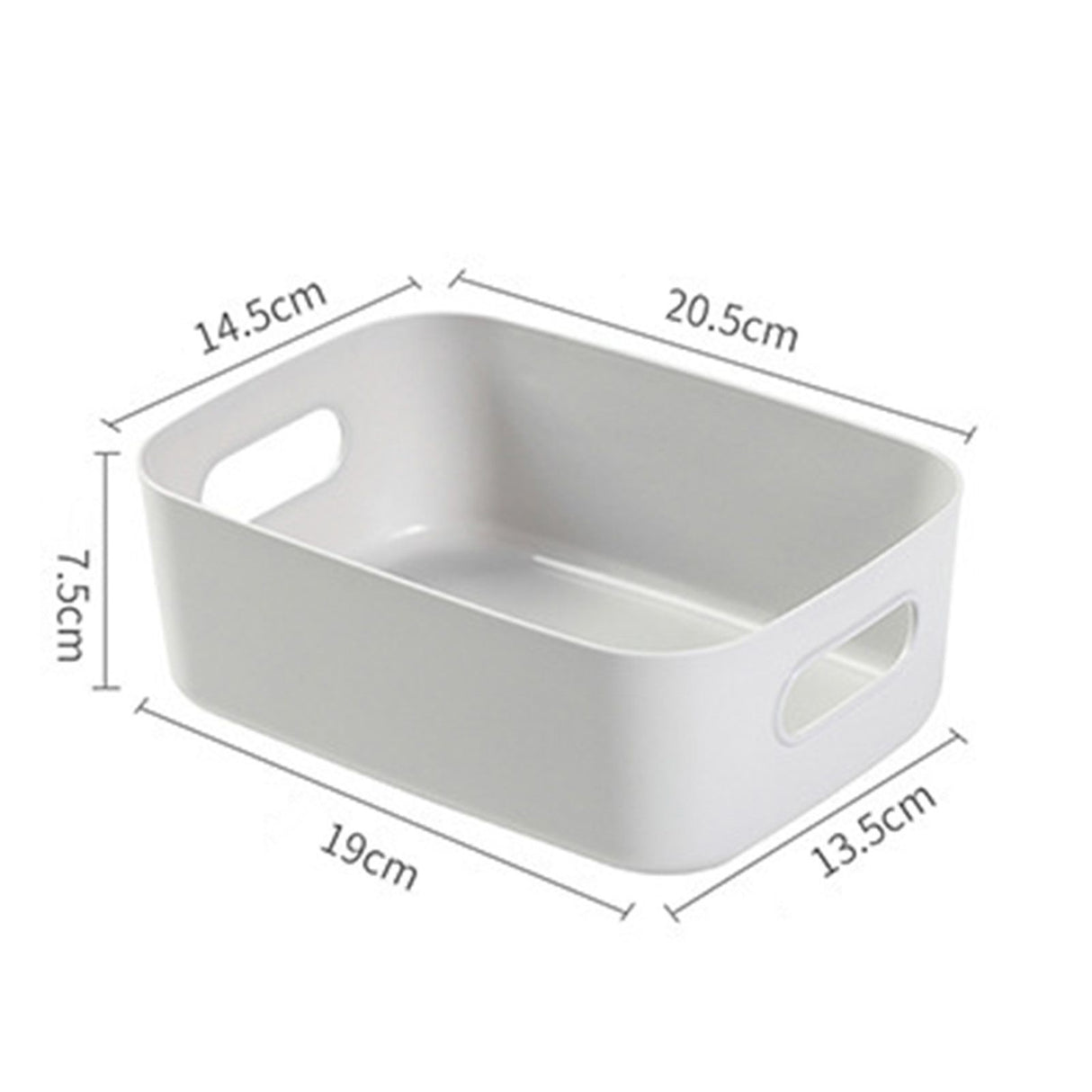Desktop Storage Basket PP Cosmetic Storages Box Desktops Sundries Organizer with Handle for HouseholdSmall Gray