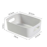 Desktop Storage Basket PP Cosmetic Storages Box Desktops Sundries Organizer with Handle for HouseholdSmall Gray