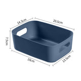 Desktop Storage Basket PP Cosmetic Storages Box Desktops Sundries Organizer with Handle for HouseholdSmall Blue - Front View
