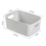 Desktop Storage Basket PP Cosmetic Storages Box Desktops Sundries Organizer with Handle for HouseholdMedium Gray - Front View