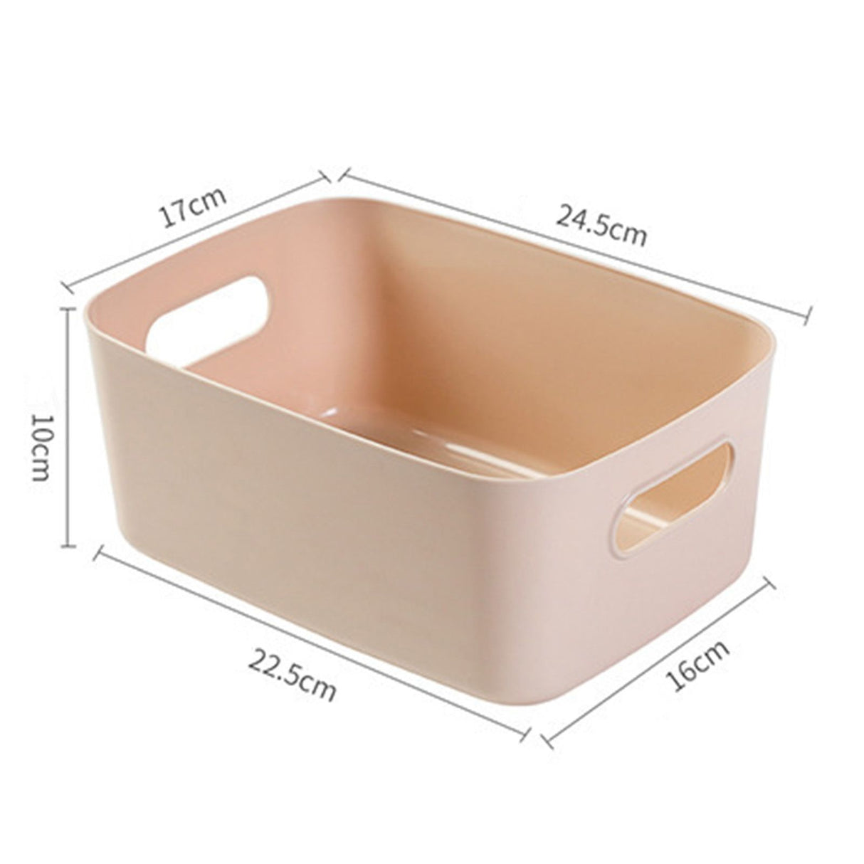 Desktop Storage Basket PP Cosmetic Storages Box Desktops Sundries Organizer with Handle for HouseholdMedium Apricot