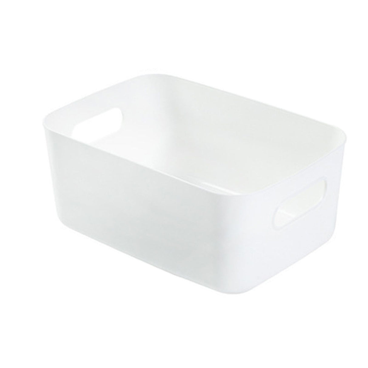 Desktop Storage Basket PP Cosmetic Storages Box Desktops Sundries Organizer with Handle for HouseholdMedium White