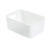 Desktop Storage Basket PP Cosmetic Storages Box Desktops Sundries Organizer with Handle for HouseholdMedium White