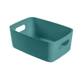 Desktop Storage Basket PP Cosmetic Storages Box Desktops Sundries Organizer with Handle for HouseholdLarge Green