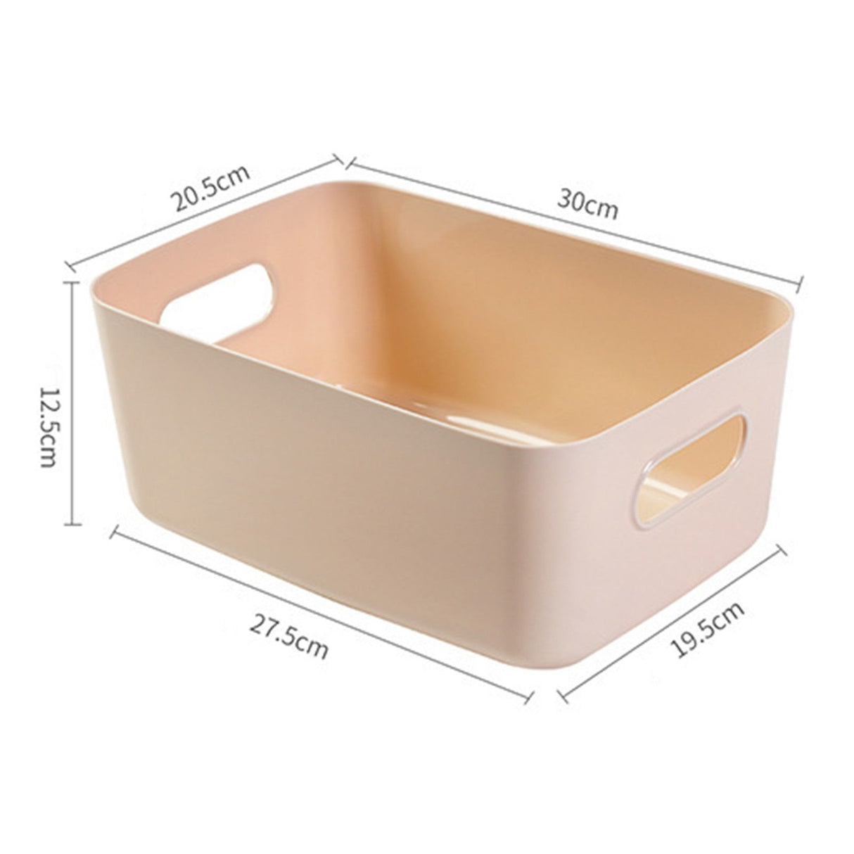 Desktop Storage Basket PP Cosmetic Storages Box Desktops Sundries Organizer with Handle for HouseholdLarge Apricot