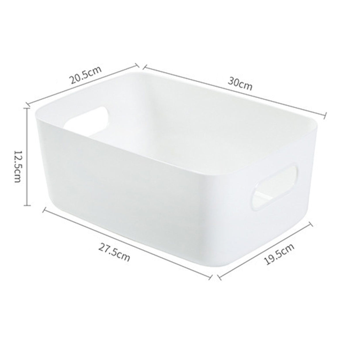 Desktop Storage Basket PP Cosmetic Storages Box Desktops Sundries Organizer with Handle for HouseholdLarge White