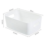 Desktop Storage Basket PP Cosmetic Storages Box Desktops Sundries Organizer with Handle for HouseholdLarge White