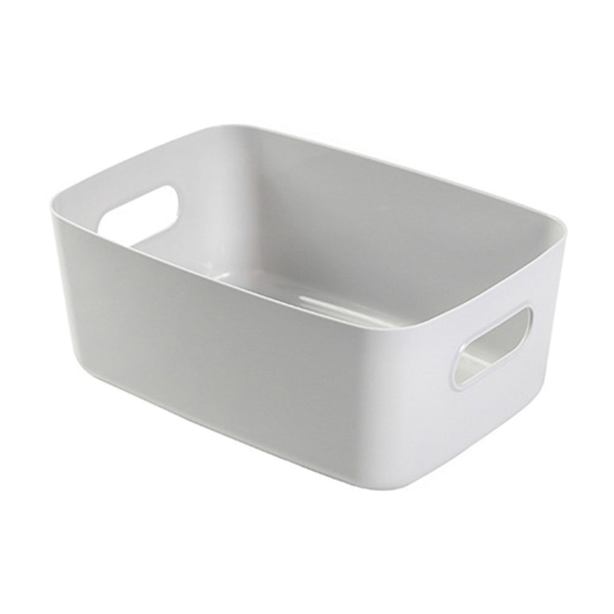Desktop Storage Basket PP Cosmetic Storages Box Desktops Sundries Organizer with Handle for HouseholdLarge Gray