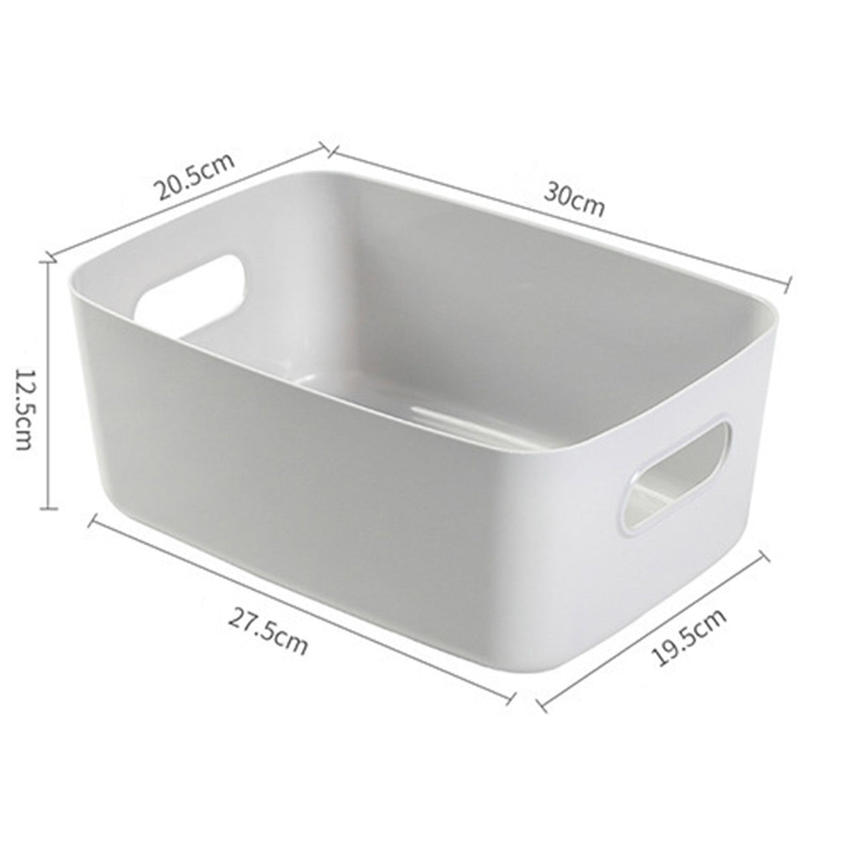 Desktop Storage Basket PP Cosmetic Storages Box Desktops Sundries Organizer with Handle for HouseholdLarge Gray