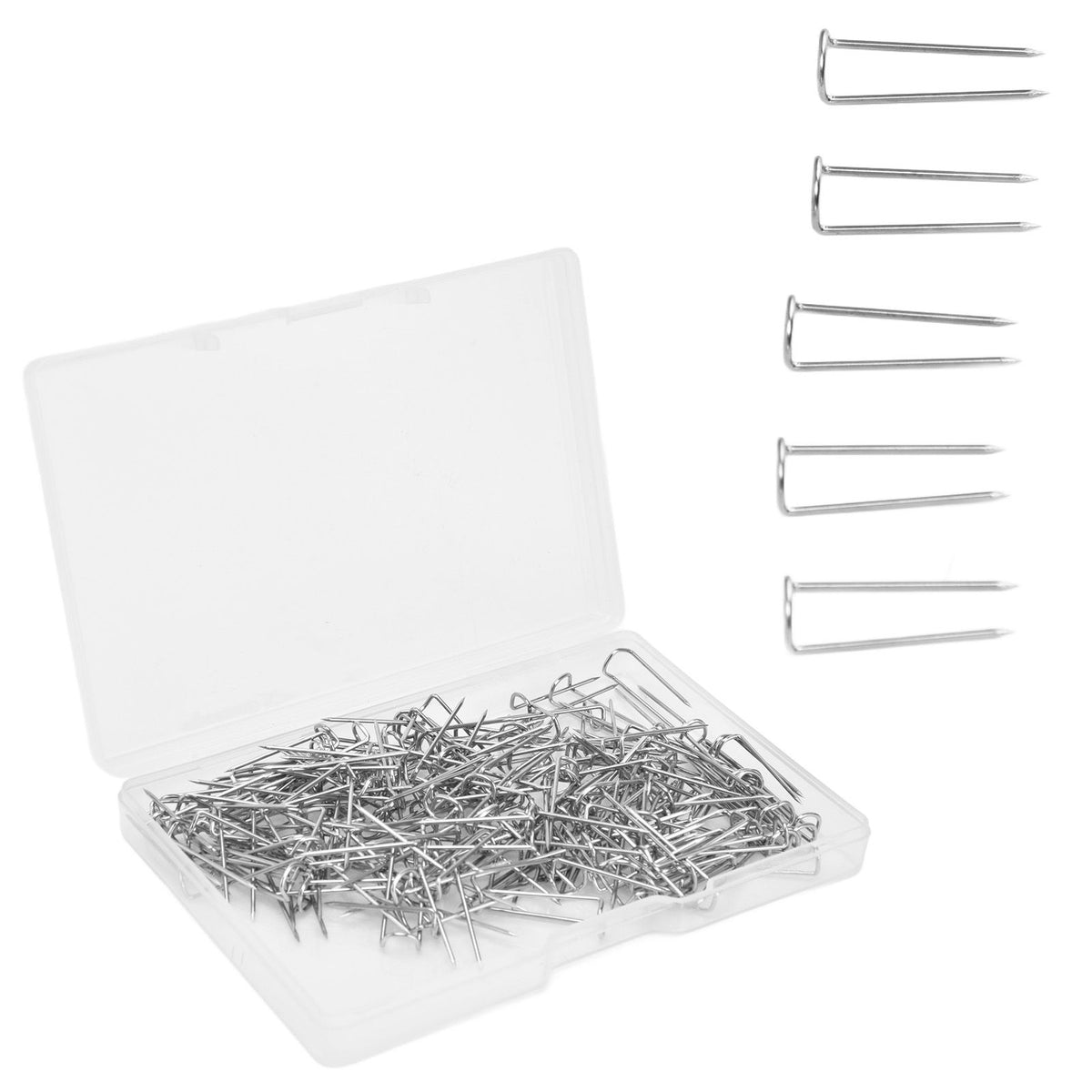 200Pcs Fork Pins U Shaped Stainless Steel Sturdy Durable Wide Application Sewing U Pins17mm 200Pcs/Box