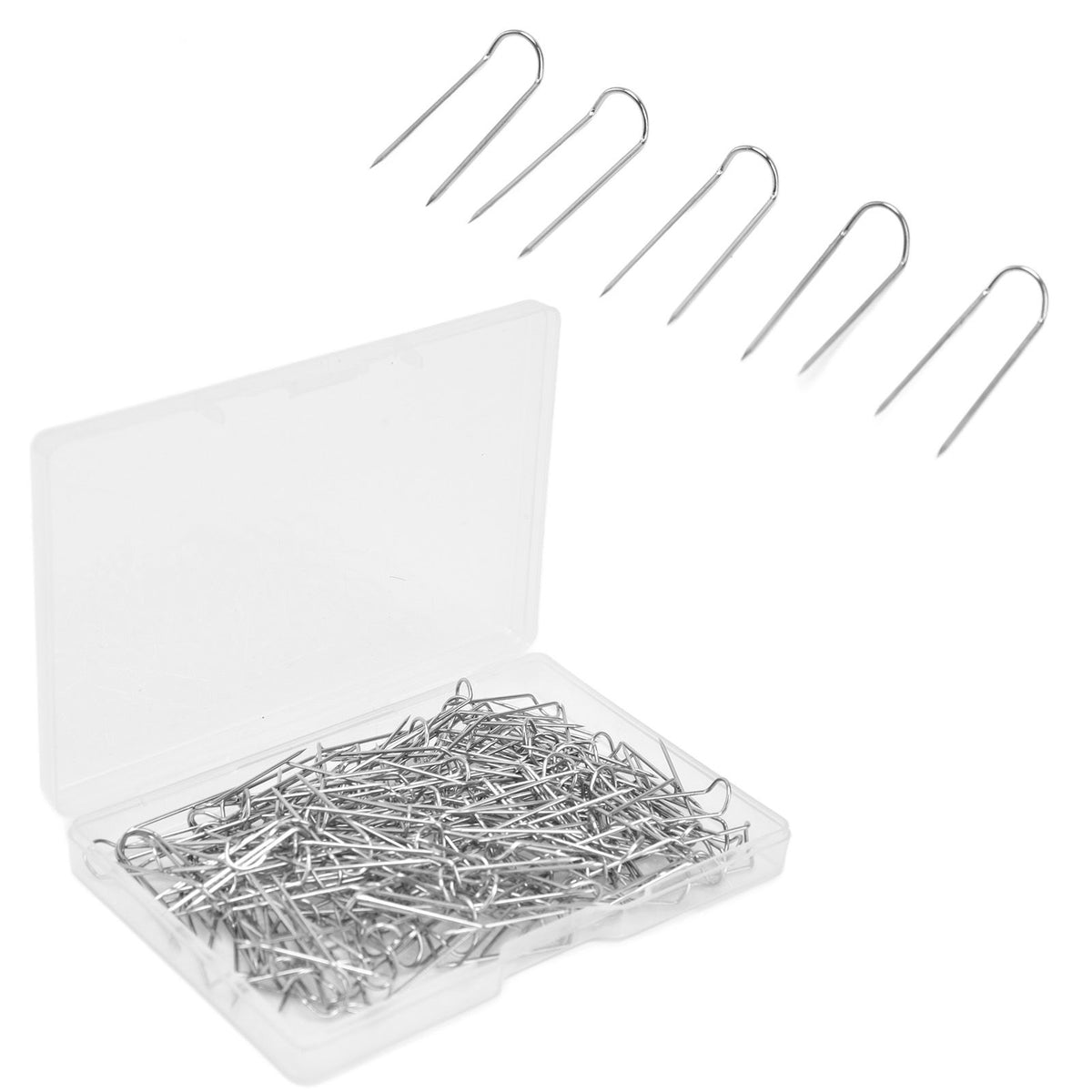 200Pcs Fork Pins U Shaped Stainless Steel Sturdy Durable Wide Application Sewing U Pins23mm 200Pcs/Box