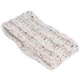 Knit Headband Winter Warm Comfortable Breathable Women Ear Warmer for Shopping Camping RunningWhite Floral Line - Top-Down View
