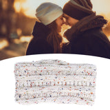Knit Headband Winter Warm Comfortable Breathable Women Ear Warmer for Shopping Camping RunningWhite Floral Line