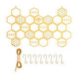 Ear Stud Display Rack Poplar Material Golden Beehive Type Space Saving Durable Earring Jewelry Storage Rack