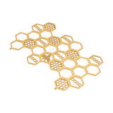 Ear Stud Display Rack Poplar Material Golden Beehive Type Space Saving Durable Earring Jewelry Storage Rack - Rear View