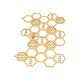 Ear Stud Display Rack Poplar Material Golden Beehive Type Space Saving Durable Earring Jewelry Storage Rack