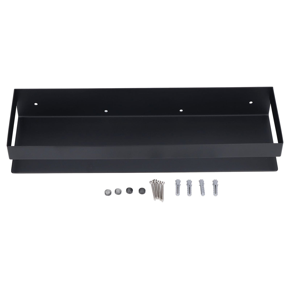 40cm Bathroom Wall Shelf Modern Simple Preservative Stainless Steel Waterproof Shelf for Kitchen Bedroom Matte Black