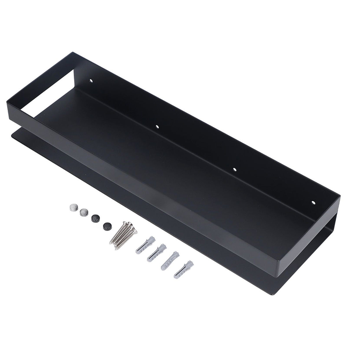 40cm Bathroom Wall Shelf Modern Simple Preservative Stainless Steel Waterproof Shelf for Kitchen Bedroom Matte Black