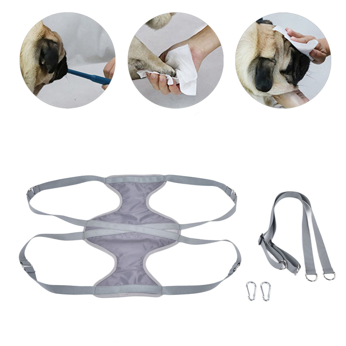 Pet Grooming Hammock Breathable Soft M Size Hammock Restraint Bag for Dogs Cats Nail Clipper Bathing Teeth Ears CleaningGray