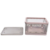 Stackable Storage Bin 35L Pink Double Door 4 Wheel Foldable Stackable Storage Box for Office Home Bedroom - Front View