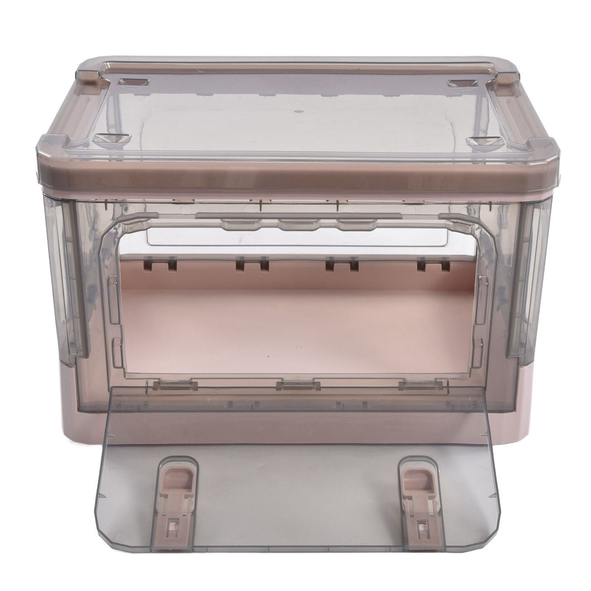 Stackable Storage Bin 35L Pink Double Door 4 Wheel Foldable Stackable Storage Box for Office Home Bedroom