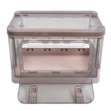 Stackable Storage Bin 35L Pink Double Door 4 Wheel Foldable Stackable Storage Box for Office Home Bedroom - Side View