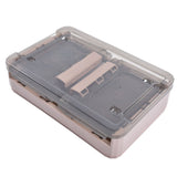 Stackable Storage Bin 35L Pink Double Door 4 Wheel Foldable Stackable Storage Box for Office Home Bedroom - Rear View