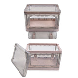 Stackable Storage Bin 35L Pink Double Door 4 Wheel Foldable Stackable Storage Box for Office Home Bedroom - Extra Image