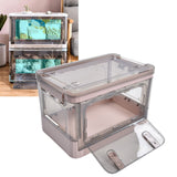 Stackable Storage Bin 35L Pink Double Door 4 Wheel Foldable Stackable Storage Box for Office Home Bedroom - Extra Image