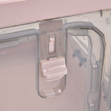 Stackable Storage Bin 35L Pink Double Door 4 Wheel Foldable Stackable Storage Box for Office Home Bedroom