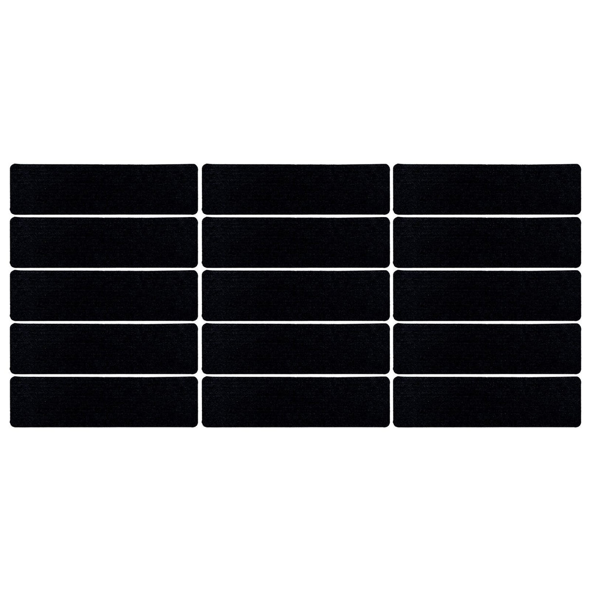 15 Pcs Stair Treads Cuttable Polyester Non Slip Soft Self Adhesive Stair Stripe Floor Mat CarpetBlack White Stripes