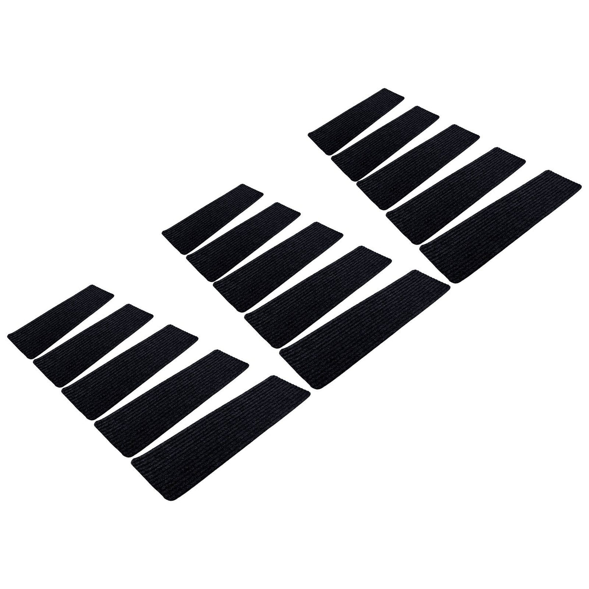 15 Pcs Stair Treads Cuttable Polyester Non Slip Soft Self Adhesive Stair Stripe Floor Mat CarpetBlack White Stripes