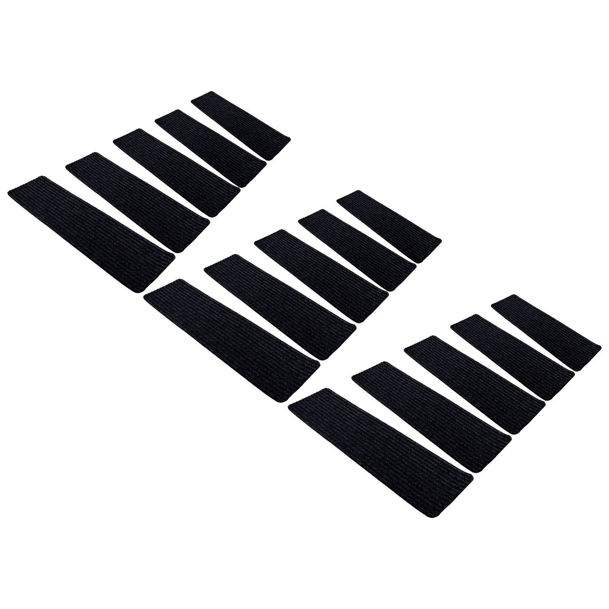 15 Pcs Stair Treads Cuttable Polyester Non Slip Soft Self Adhesive Stair Stripe Floor Mat CarpetBlack White Stripes