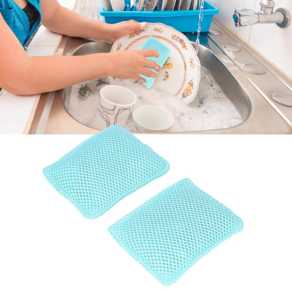2PCS Dish Scrubber Eco Friendly Reusable Dish Cloth Rag Kitchen Cleaning Tool for Household