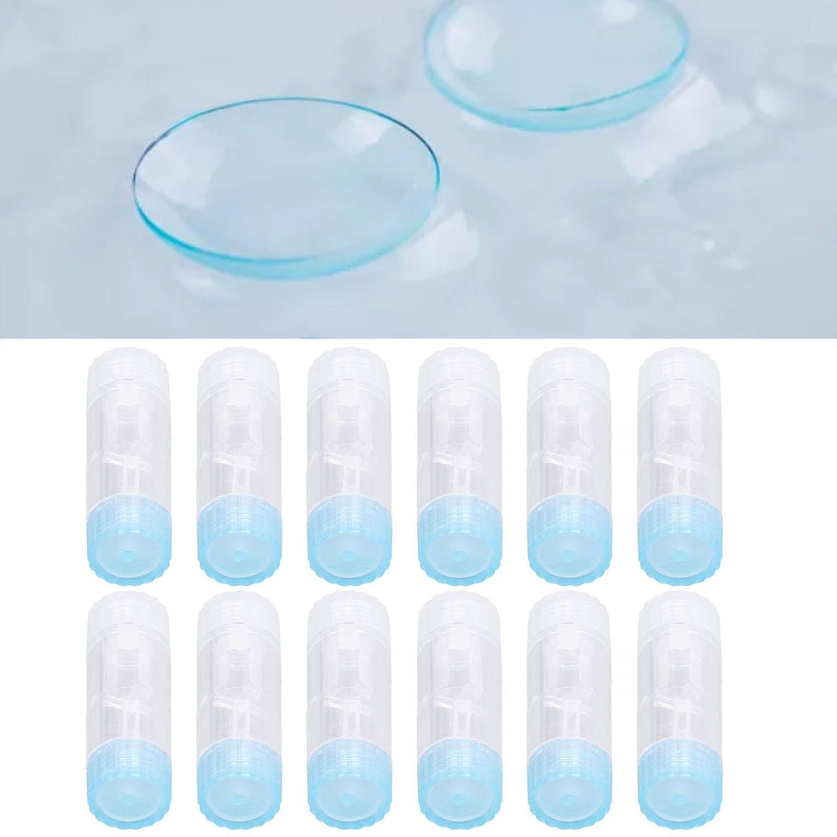 12PCS Contact Lens Case Transparent Portable ABS Contact Lens Box for Teen Travel Outdoor Daily Use