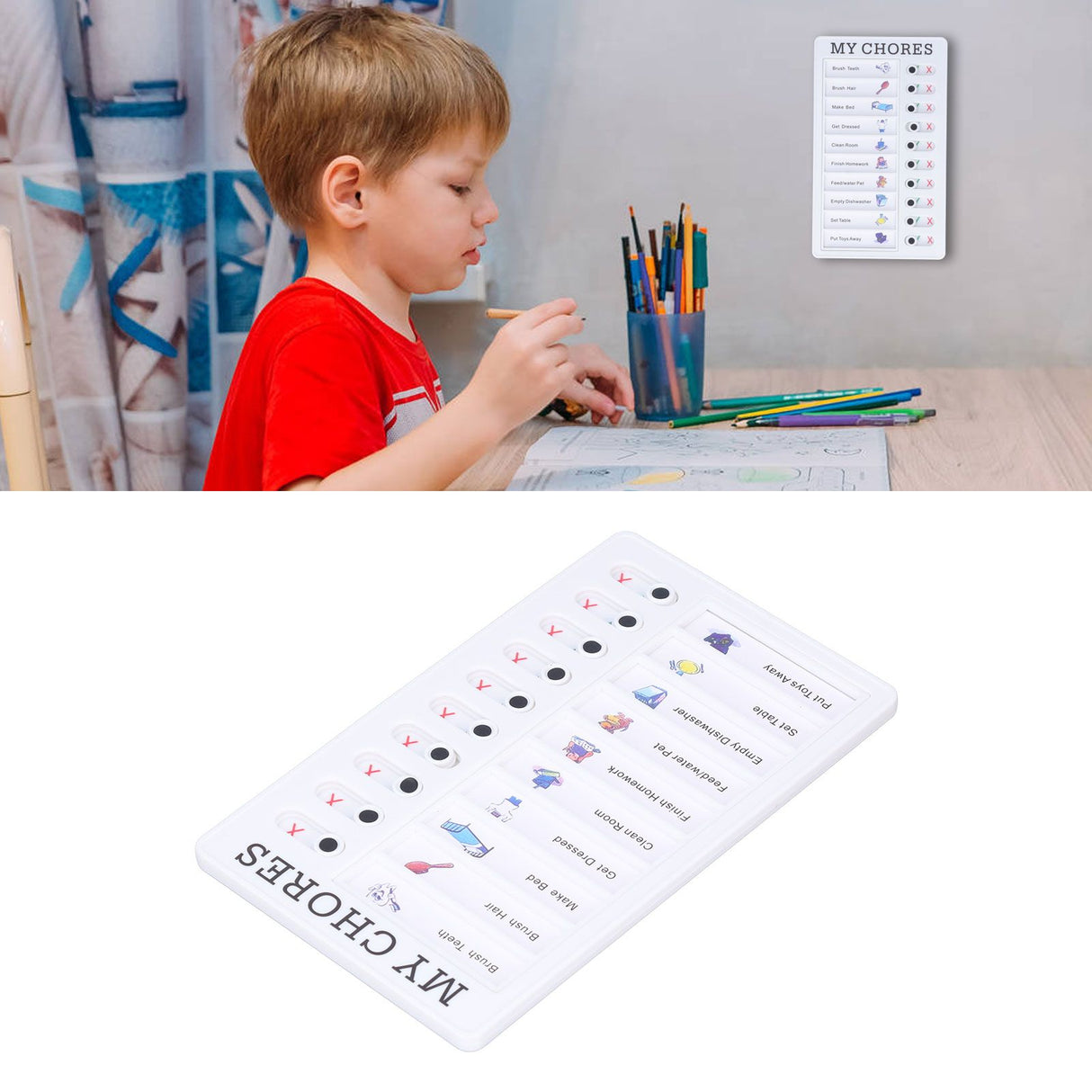 Chore Chart Memo Boards Portable Detachable Message Board Feel Comfortable PVC Kids Chore Chart for Kids Learn PlanningMY CHORES