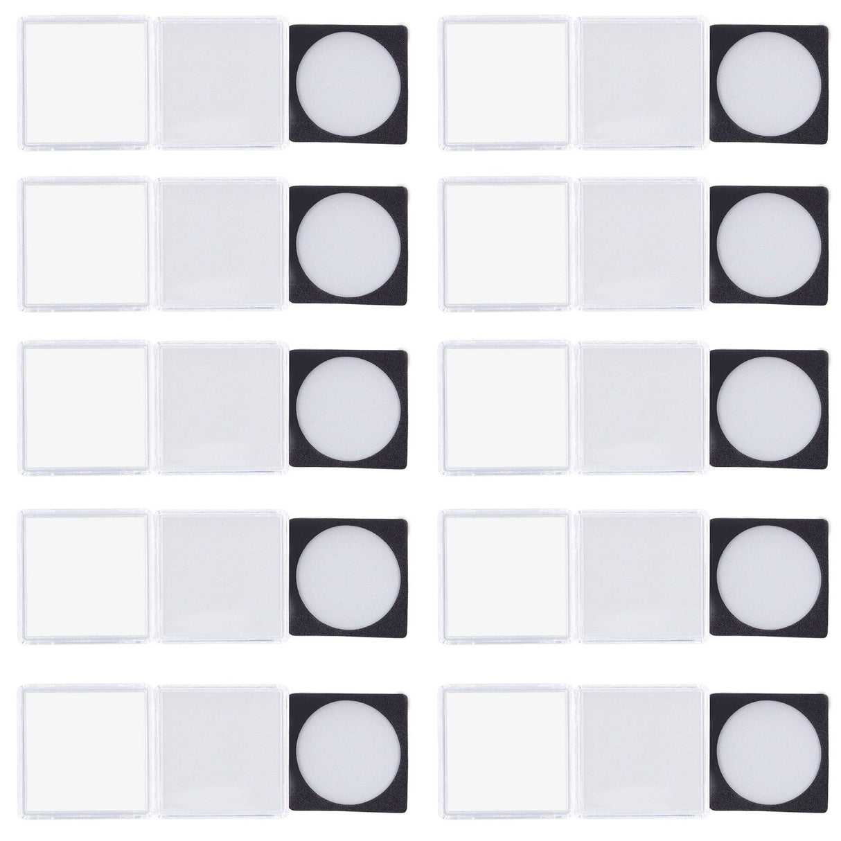 10PCS Coin Holder High Transparency Wear Resistant Environmental Acrylic Quadrate Coin Case for Coin Collection