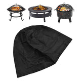 Fire Pit Cover Round Black Waterproof Dustproof Polyester Fiber Firepit Cover for Home Outdoor - Extra Image
