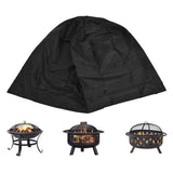 Fire Pit Cover Round Black Waterproof Dustproof Polyester Fiber Firepit Cover for Home Outdoor - Extra Image