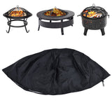 Fire Pit Cover Round Patio Outdoor Fireplace Cover Waterproof Dustproof UV Protection for All Seasons Black - Extra Image
