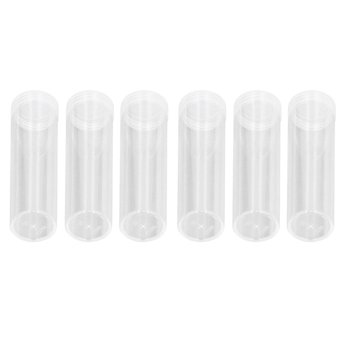 Round Clear Coin Tube Plastic Coin Storage Tubes with Cushion Sponge for 25mm / 0.98in Coins Collection