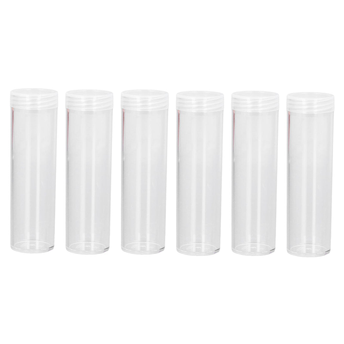 Round Clear Coin Tube Plastic Coin Storage Tubes with Cushion Sponge for 25mm / 0.98in Coins Collection