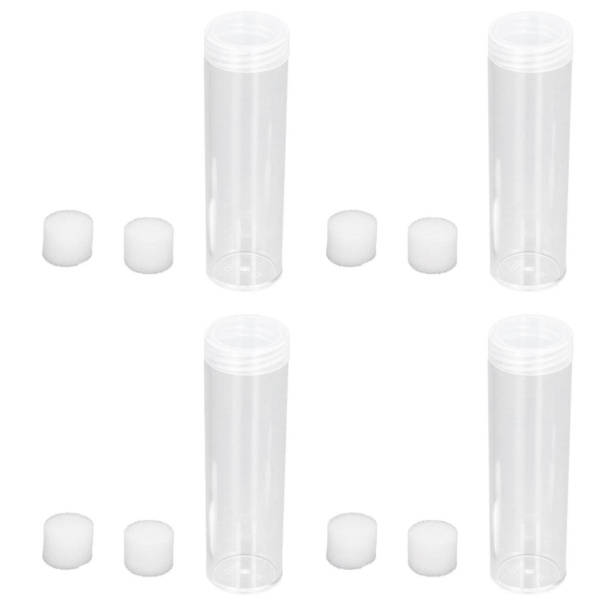 Round Clear Coin Tube Plastic Coin Storage Tubes with Cushion Sponge for 25mm / 0.98in Coins Collection