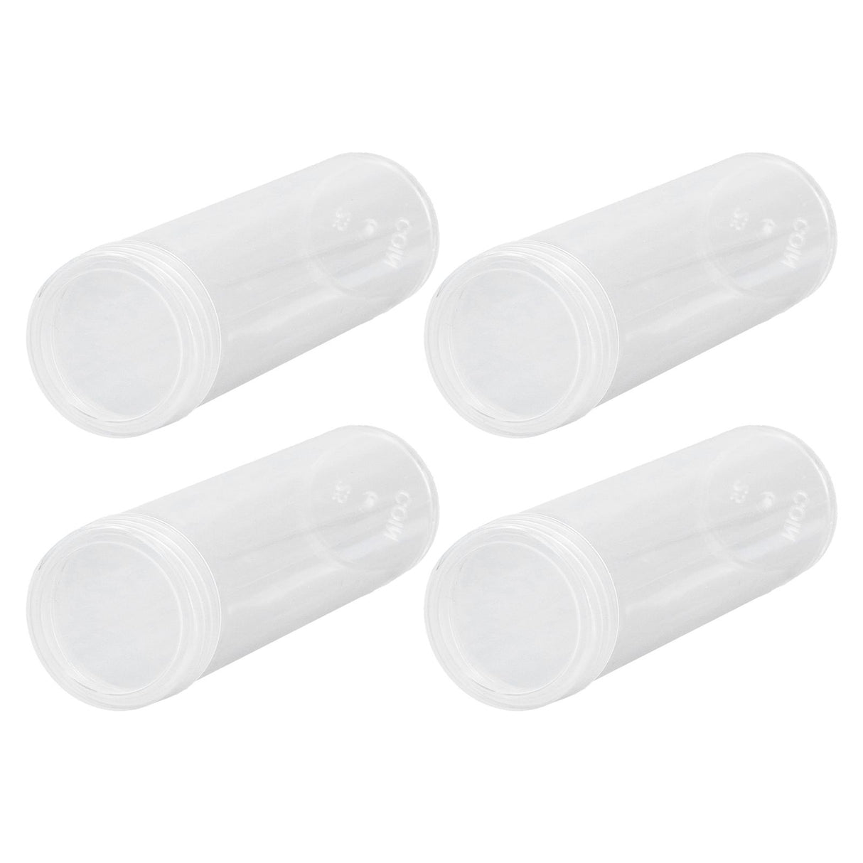 Round Clear Coin Tube Plastic Coin Storage Tubes with Cushion Sponge for 25mm / 0.98in Coins Collection