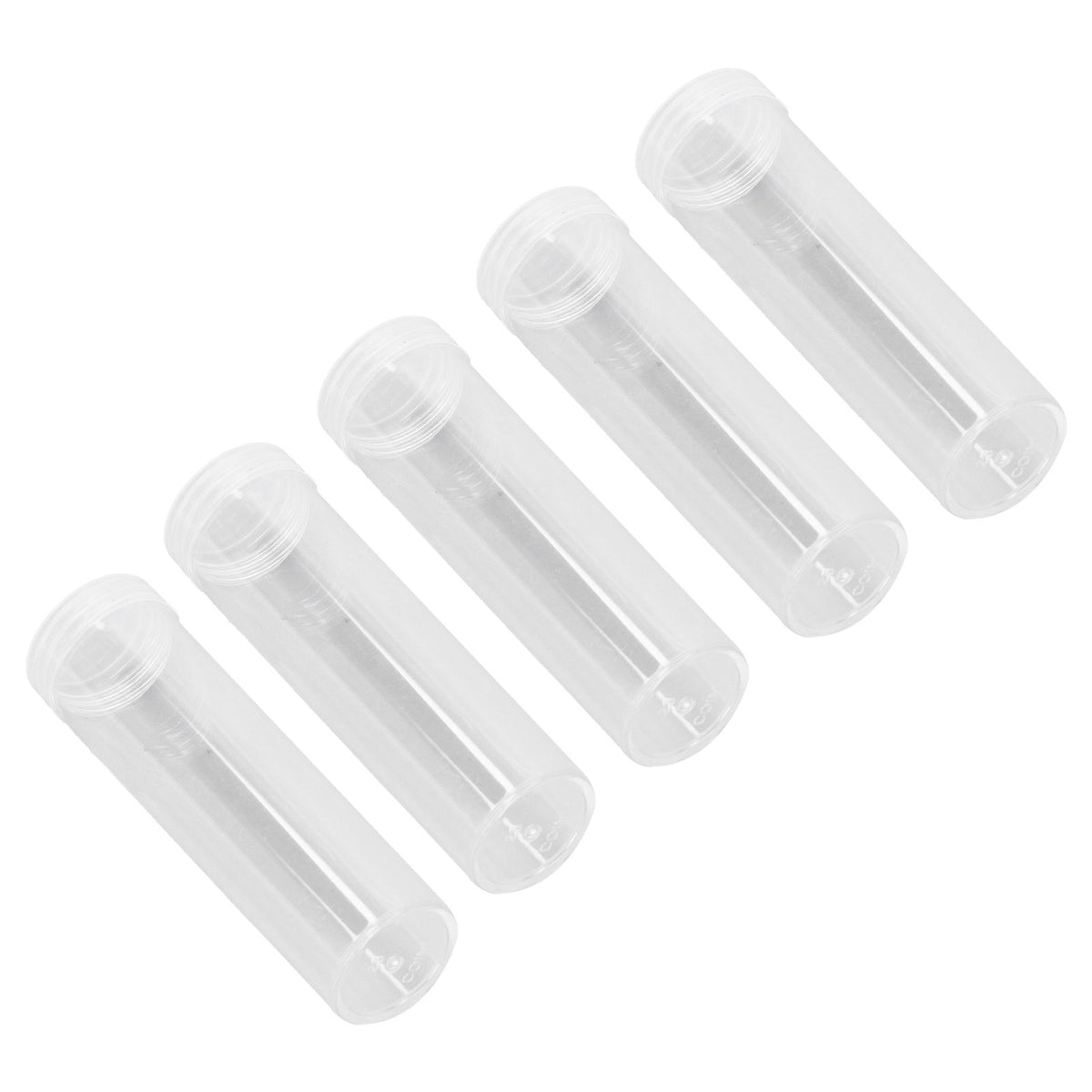 Round Clear Coin Tube Plastic Coin Storage Tubes with Cushion Sponge for 25mm / 0.98in Coins Collection