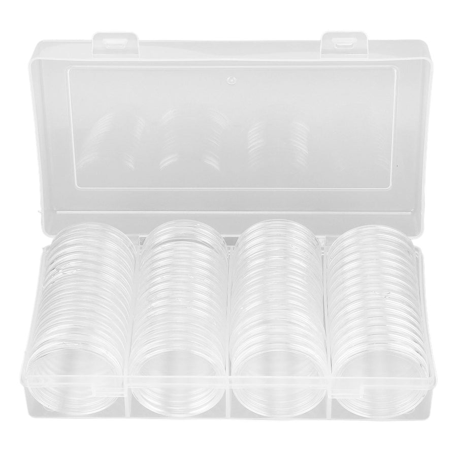 Clear Coin Storage Box 60 Pieces 41mm Coin Capsules Coin Collection Container Box for Coin Collector