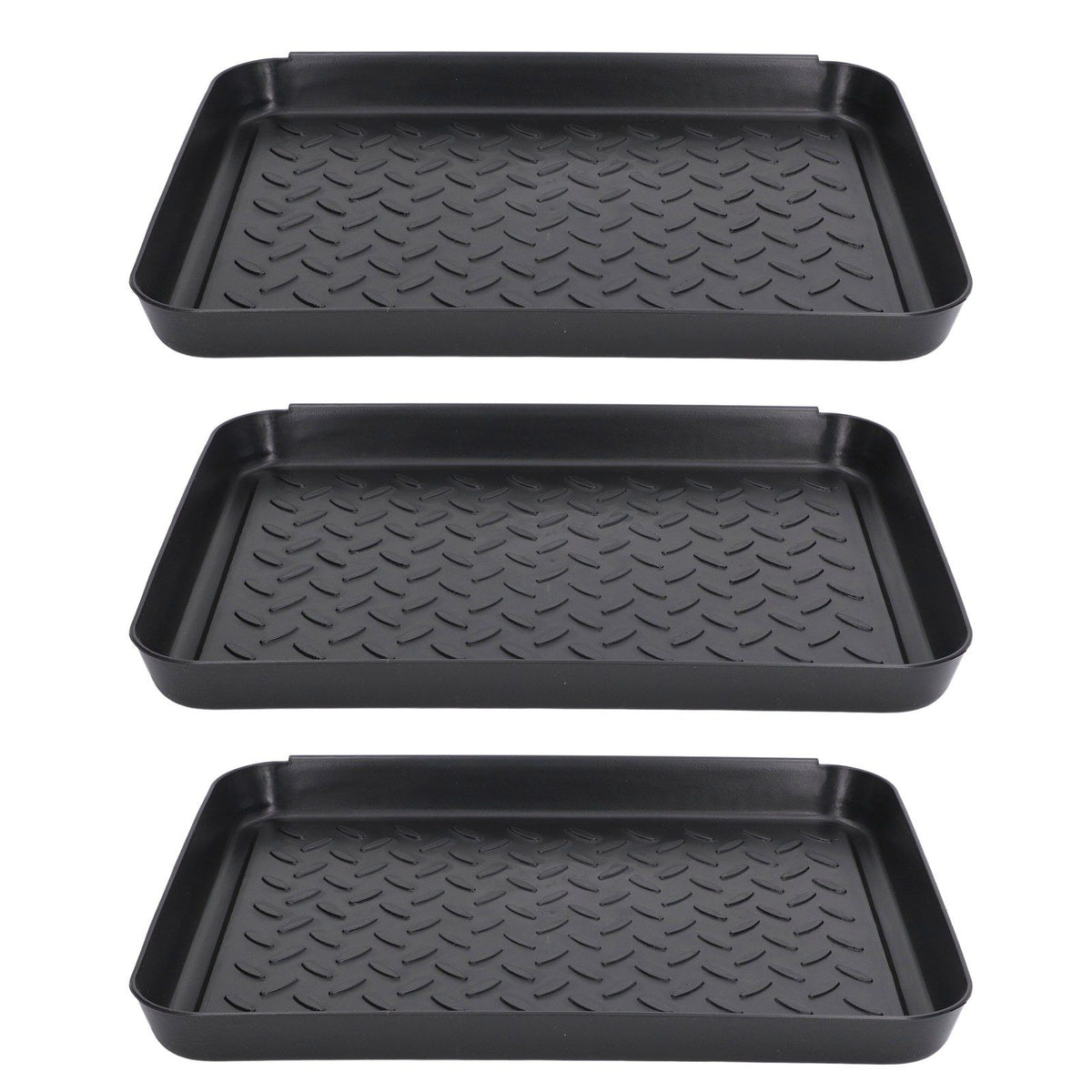 Shoe Tray Durable Plastic Space Saving 3 Interlocking Design Wide Application Stable Boot Tray for Home Office Hotel