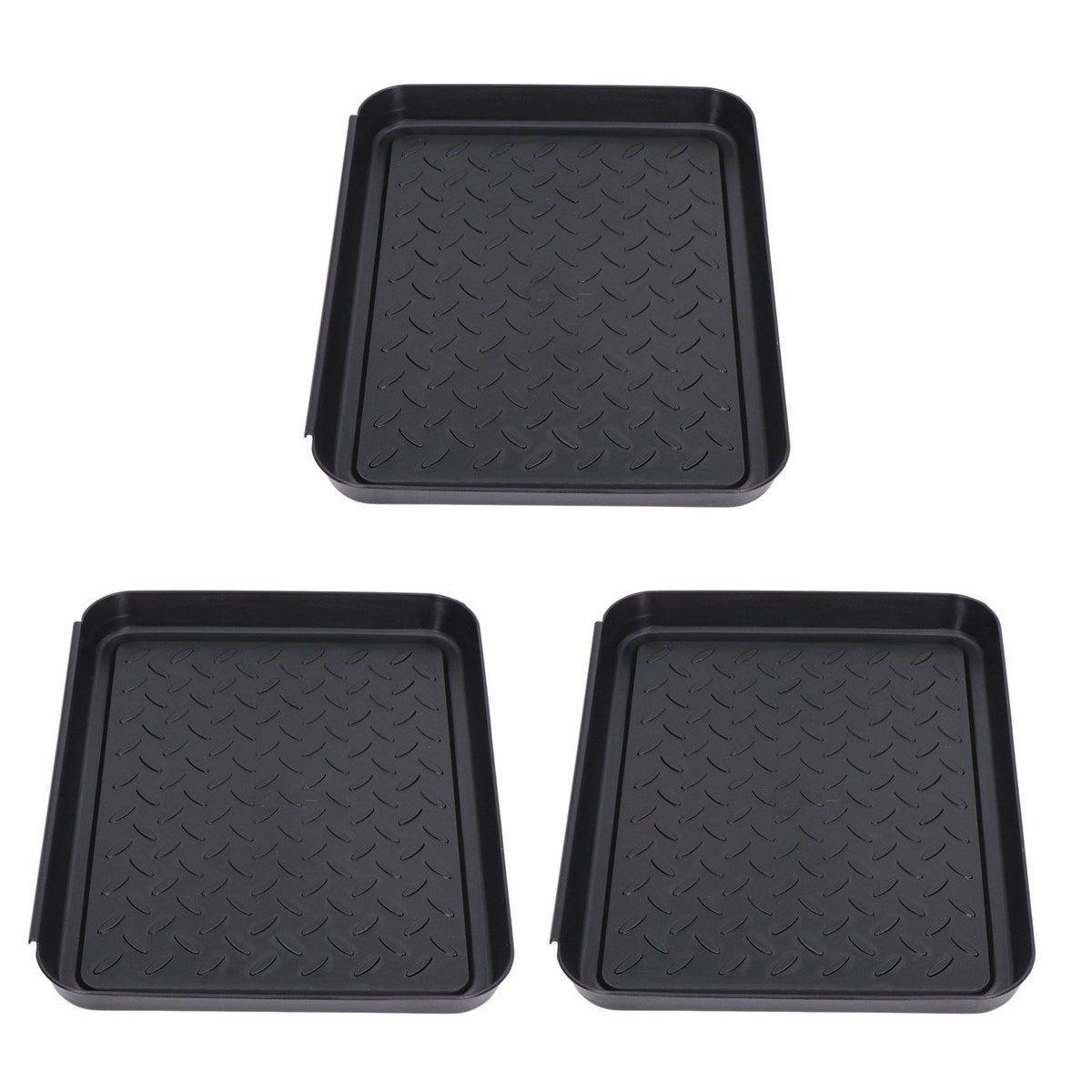 Shoe Tray Durable Plastic Space Saving 3 Interlocking Design Wide Application Stable Boot Tray for Home Office Hotel